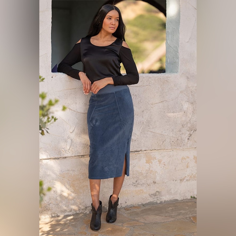 XCVI Soft Corduroy Blair Pencil Skirt, Blue